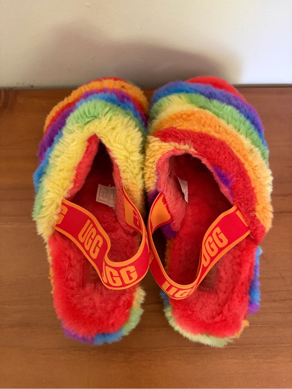 UGG Multicolor Rainbow Fluff Slides